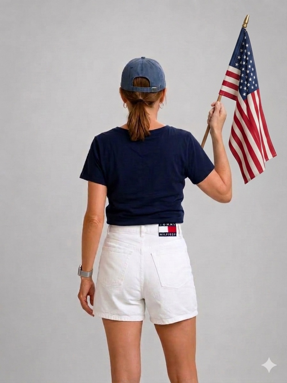 Tommy Hilfiger White Denim High Rise Shorts Size 8  Vintage late 90s
